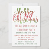 Einfaches Rot-Grün-Weihnachten-Party Einladung (Vorderseite)