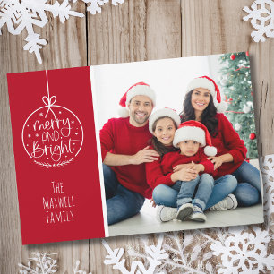 Einfaches Rot Weiß Foto Frohe Weihnachten