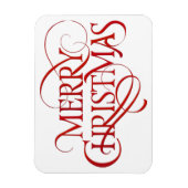 Einfaches Rot & Weiß Frohe Weihnachten Flexible Ma Magnet (Vertikal)
