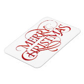 Einfaches Rot & Weiß Frohe Weihnachten Flexible Ma Magnet (Linke Seite)