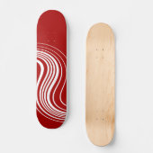 Einfaches Rot-Weiß-wirbeln Skateboard (Vorderseite)