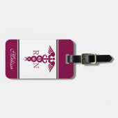 Einfaches rotes Caduceus Krankenzeichen Gepäckanhänger (Vorderseite horizontal)