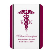 Einfaches rotes Caduceus Krankenzeichen Magnet (Vertikal)