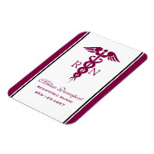 Einfaches rotes Caduceus Krankenzeichen Magnet (Linke Seite)