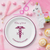 Einfaches rotes Caduceus Krankenzeichen Pappteller (Party)