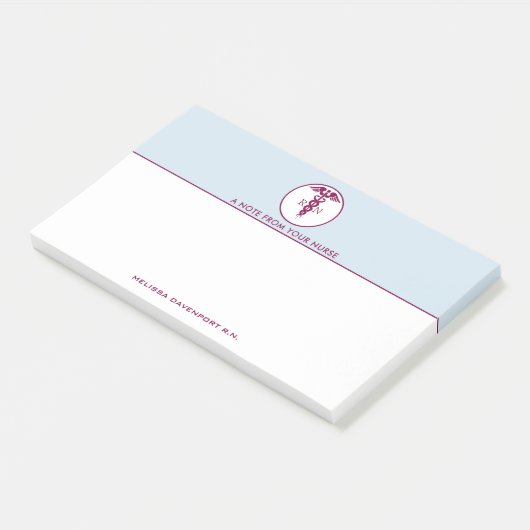 Einfaches rotes Caduceus Krankenzeichen Post-it Klebezettel (angewinkelt)