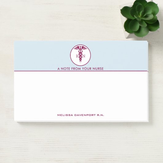 Einfaches rotes Caduceus Krankenzeichen Post-it Klebezettel (Büro)