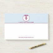 Einfaches rotes Caduceus Krankenzeichen Post-it Klebezettel (Auf Schreibtisch)