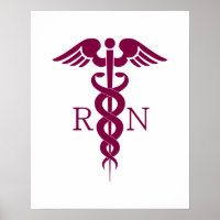 Einfaches rotes Caduceus Krankenzeichen