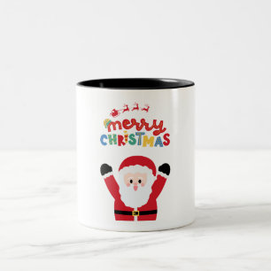 Einfaches rotes Frohe Weihnachten Zweifarbige Tasse