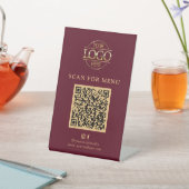 Einfaches rotes Geschäft-Logo Kontaktloser QR-Code Sockelschild (In SItu)