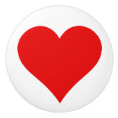 Einfaches Rotes Herz auf weißem Hintergrund Kerami Keramikknauf (Vorderseite)