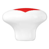 Einfaches Rotes Herz auf weißem Hintergrund Kerami Keramikknauf (Seitenansicht)