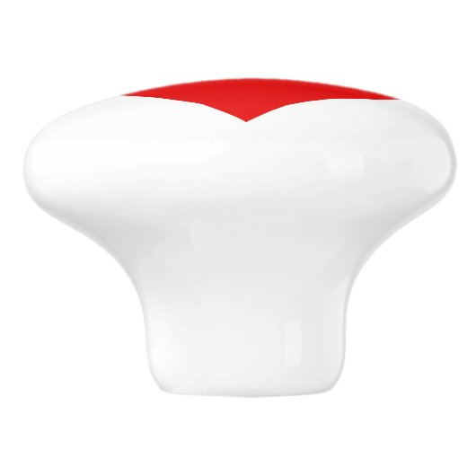 Einfaches Rotes Herz auf weißem Hintergrund Kerami Keramikknauf (Seitenansicht)