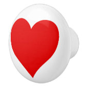 Einfaches Rotes Herz auf weißem Hintergrund Kerami Keramikknauf (Rechts)