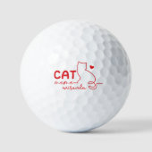 Einfaches rotes Herz Katze Mama Muttertag Golfball (Vorderseite)