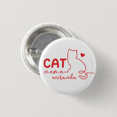 Einfaches rotes Herz Katzenmutter Muttertag Button (Vorne & Hinten)