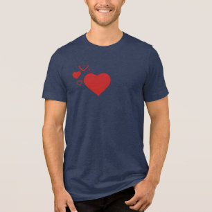 Einfaches rotes Herz-Liebe-T-Shirt Tri-Blend Shirt