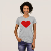 Einfaches Rotes Herz Moderne Liebe Grauer T - Shir T-Shirt (Vorne ganz)