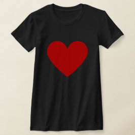 Einfaches Rotes Herz Moderne Liebe Schwarze Frauen T-Shirt