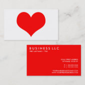 einfaches rotes Herz Visitenkarte (Vorne/Hinten)