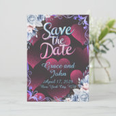 Einfaches rotes Herzthema Save the Date (Stehend Vorderseite)