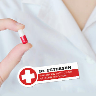Einfaches Rotes Kreuz Medizin Gesundheitswesen Kra Namensschild