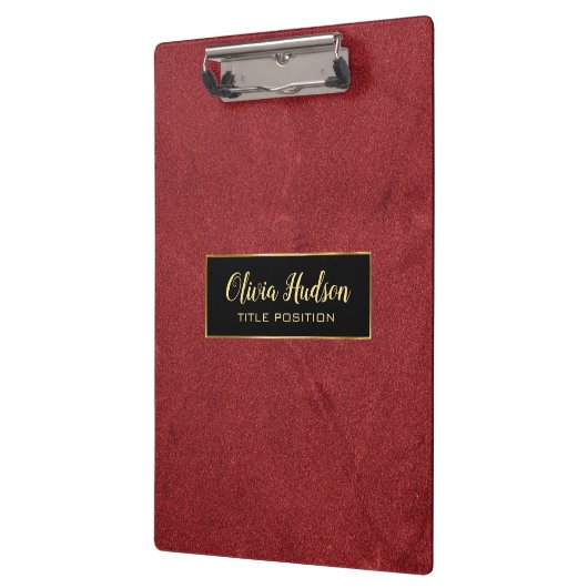 Einfaches Rotes Leather Klemmbrett (Links)