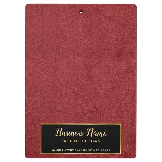 Einfaches Rotes Leather Klemmbrett (Rückseite)