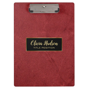 Einfaches Rotes Leather Klemmbrett