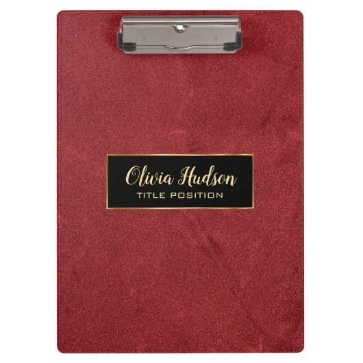 Einfaches Rotes Leather Klemmbrett (Vorderseite)