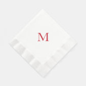 Einfaches rotes Monogramm geprägtes Lunchset Serviette (Ecke)