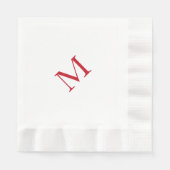 Einfaches rotes Monogramm geprägtes Lunchset Serviette (Vorderseite)