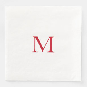 Einfaches rotes Monogramm-Papier Napkin Serviette