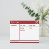 Einfaches rotes Rezept ohne Leine Postkarte (Stehend Vorderseite)
