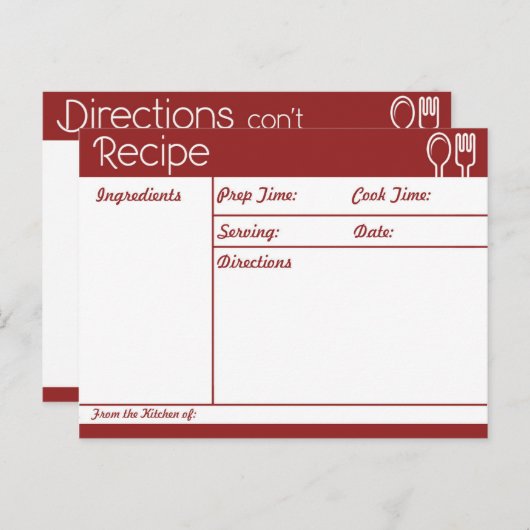 Einfaches rotes Rezept ohne Leine Postkarte (Vorne/Hinten)