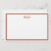 Einfaches rotes Scharlach-Minimalist-Monogramm mit Briefpapier (Vorderseite)