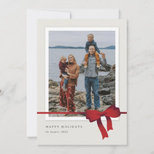 Einfaches rotes Schleifen-Foto Weihnachten