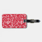 Einfaches, rotes und weißes Notebook Gepäckanhänger (Rückseite horizontal)