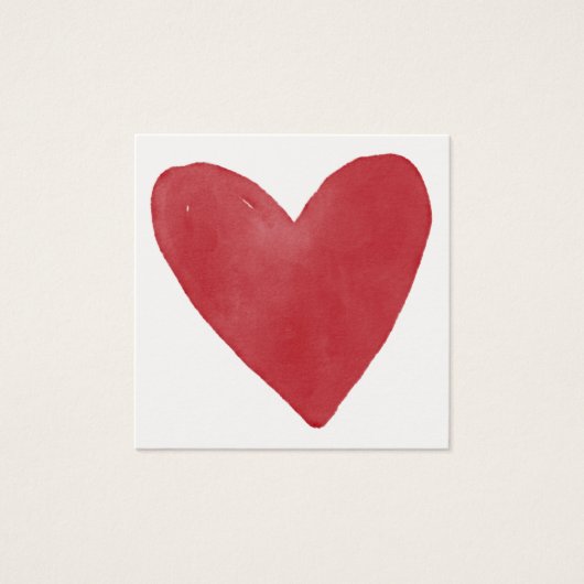 Einfaches, rotes Wasserfarbenherz 14 Mitteilungska (Vorderseite)