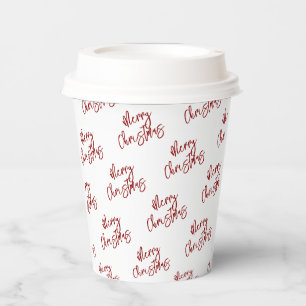 Einfaches rotes Weihnachts-Feiertags-Custom-Textmu Pappbecher