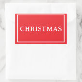 Einfaches rotes Weihnachtswort Rechteckiger Aufkleber (Tasche)
