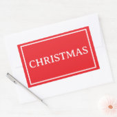 Einfaches rotes Weihnachtswort Rechteckiger Aufkleber (Umschlag)