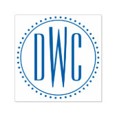 Einfaches Round Frame 3 Anfangsbuchstaben Monogram Permastempel (Design)