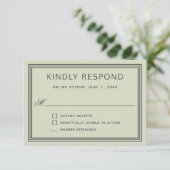 Einfaches RSVP für moderne Frame Sage Green Weddin Karte (Stehend Vorderseite)