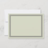 Einfaches RSVP für moderne Frame Sage Green Weddin Karte (Rückseite)