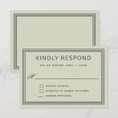 Einfaches RSVP für moderne Frame Sage Green Weddin Karte (Vorne/Hinten)