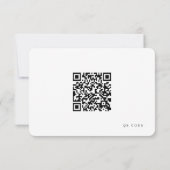 Einfaches RSVP für Schwarzweiß-Hochzeiten mit QR-C (Rückseite)