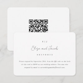 Einfaches RSVP für Schwarzweiß-Hochzeiten mit QR-C Karte