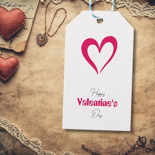 Einfaches Ruby-Herz Happy Valentinstag-Geschenk Geschenkanhänger